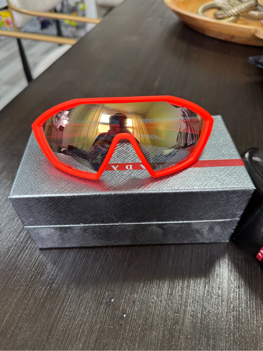 Prada Black And Silver Eyewear Presentation Box With Red Logo